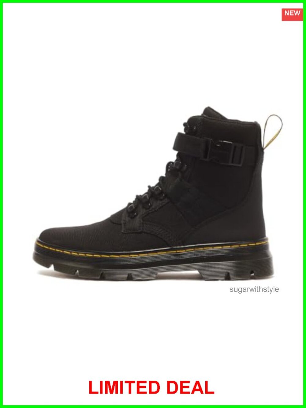 Dr. Martens Unisex Combs Tech II Utility Boot Leather Poly Ripstop Lace Up